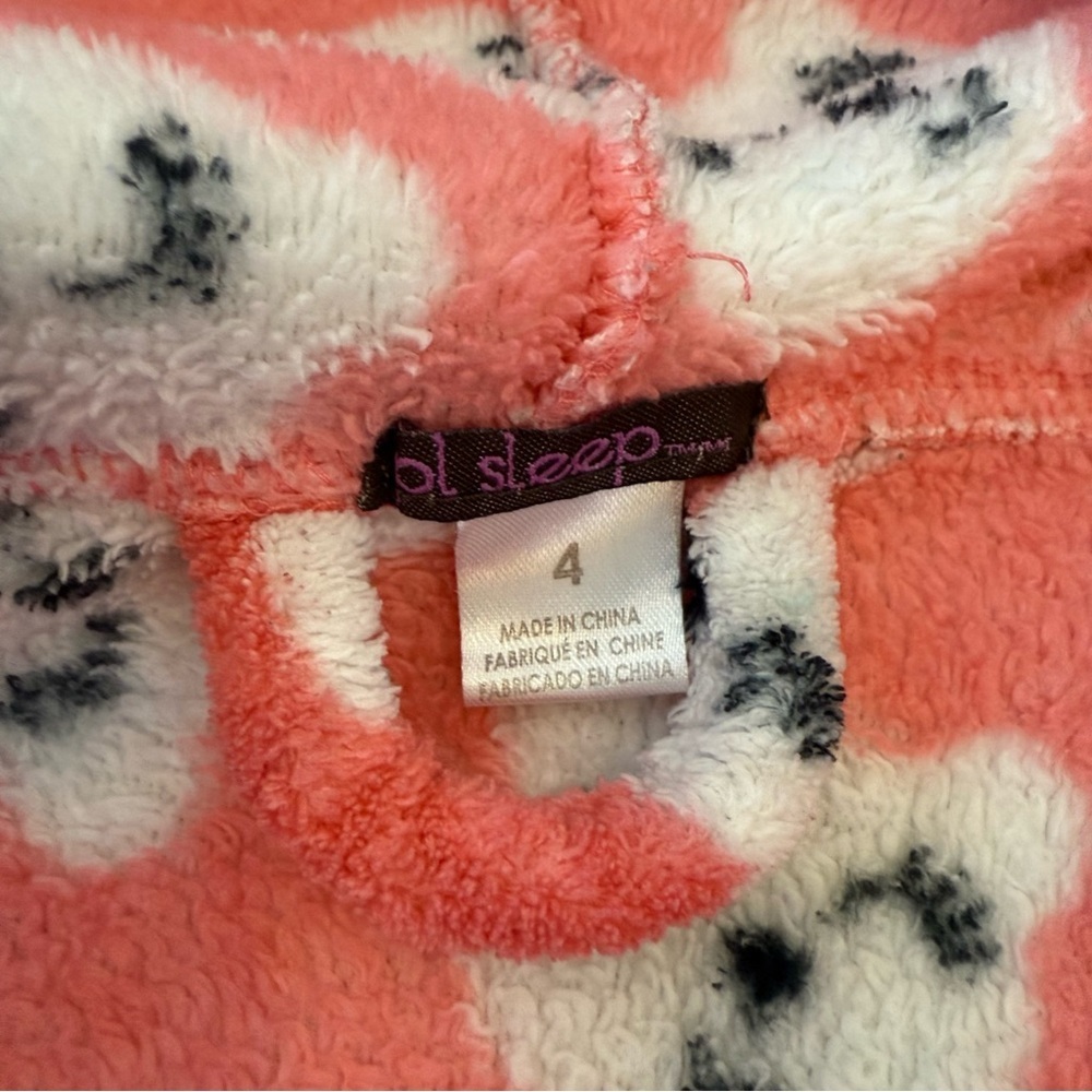 Kids Pink Robe with Cute Animal Print - Picture 2 of 2